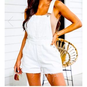 NEW Country Market White Denim Overall Shorts